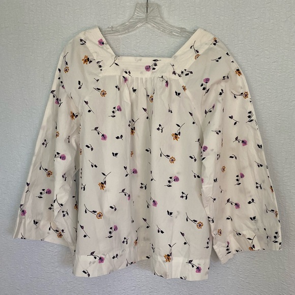 Madewell NEW Square Neck Top in Sweet Blossoms - Picture 6 of 11